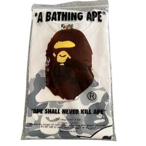 New A Baping Ape Bape Camo Japan Exclusive Harajuku White Men’s Tee Size Large